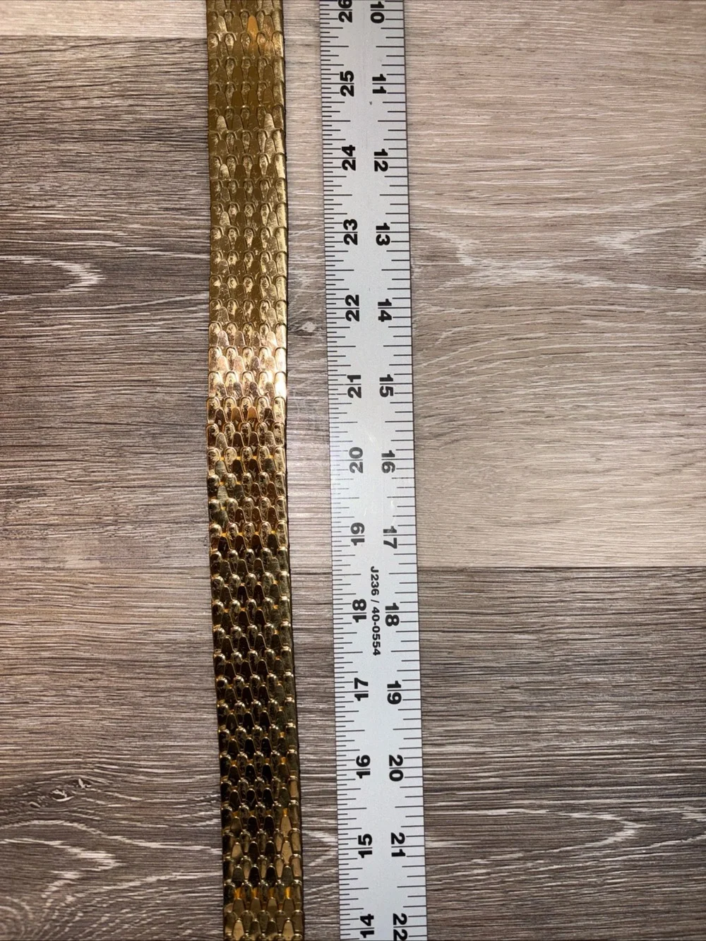Metallic Gold Leaf Buckle Stretch Belt - Women Accessories Hook and Slit Clasp